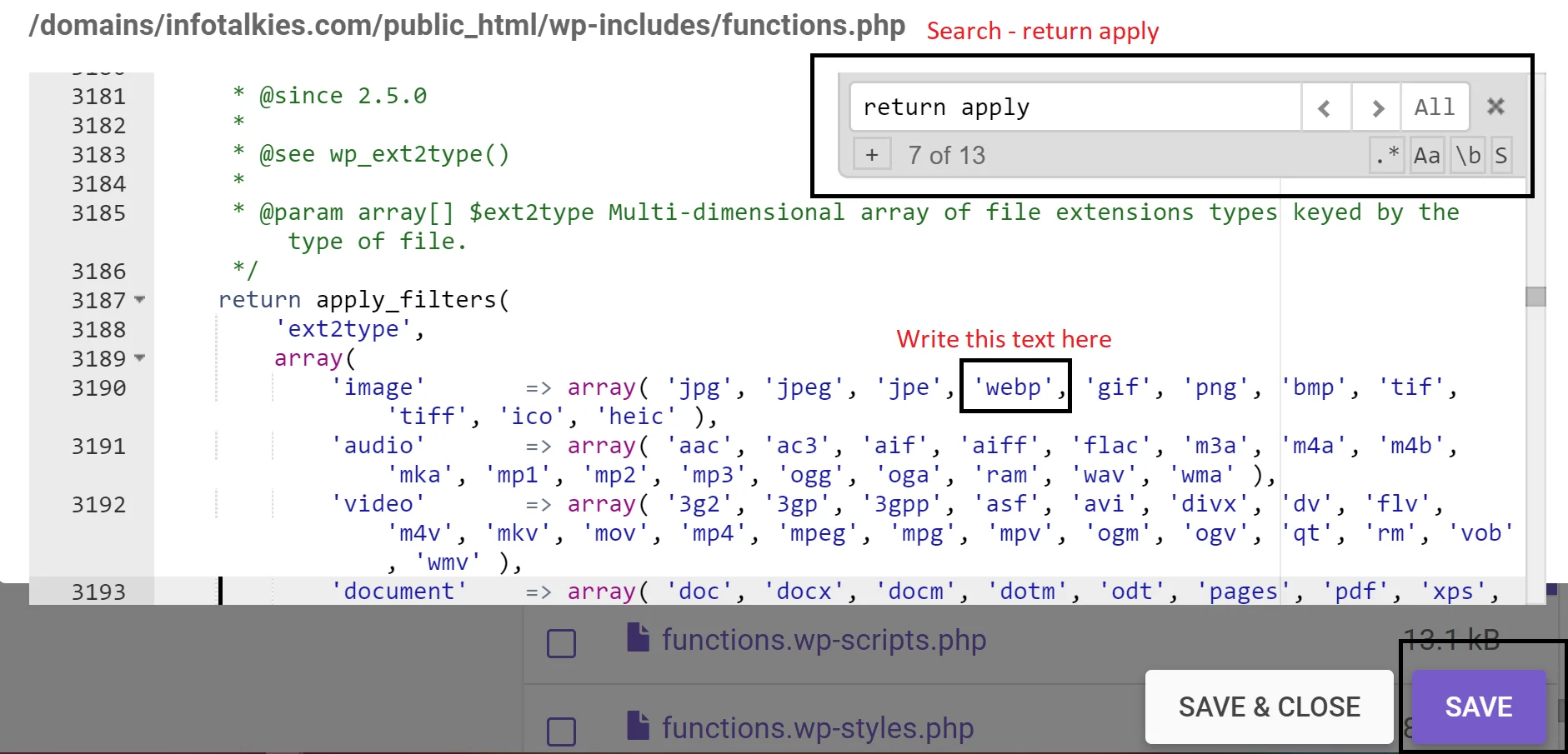 Webp - Return Apply (Fix error and upload WebP images on WordPress by Cpanel)